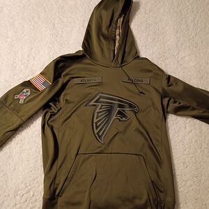 NFL Olive Green On-Field Pullover Hoodie with Camo Lining